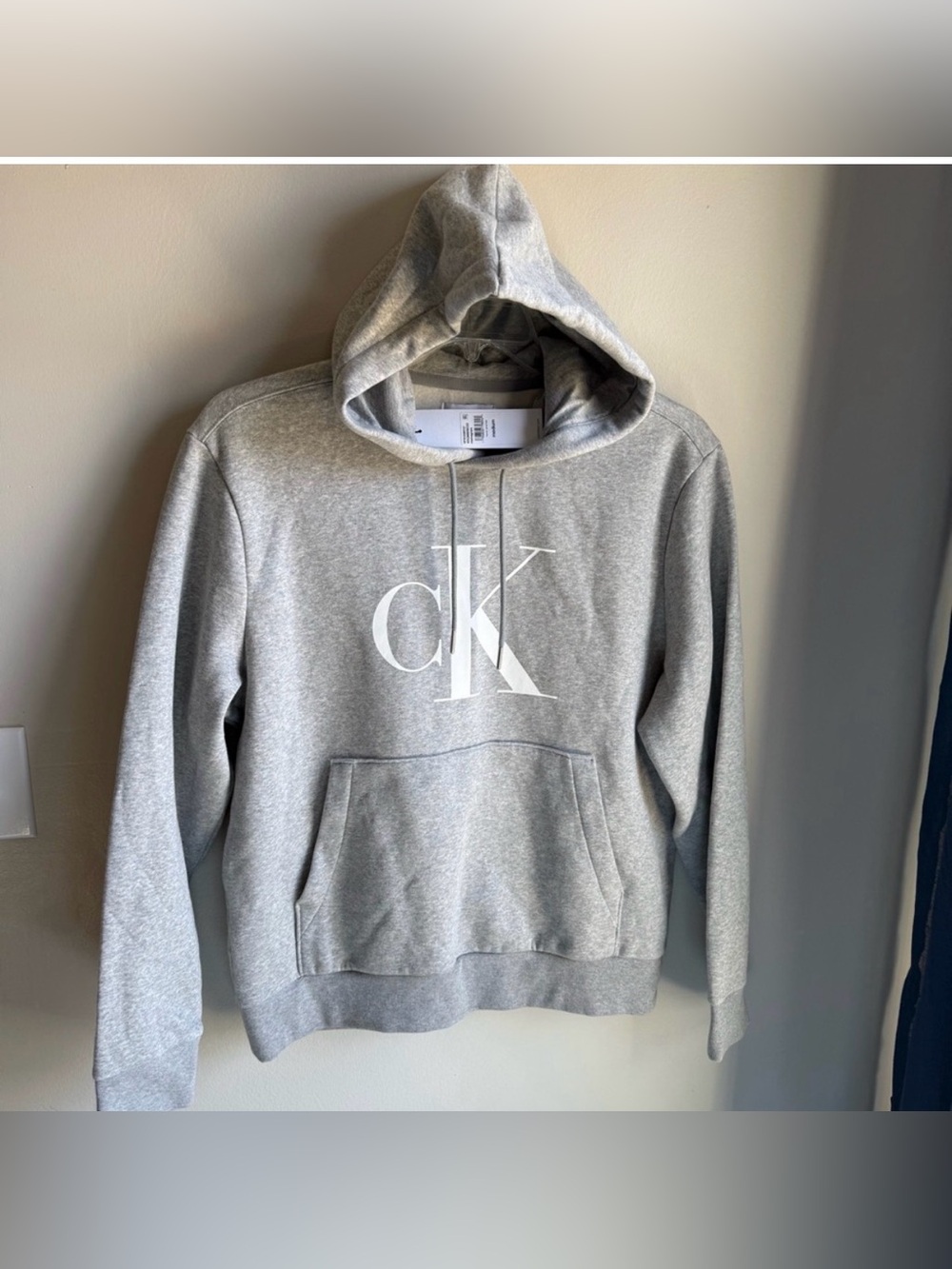 NWT Calvin Klein Hoodie Sweatshirt Medium Gray with White Logo